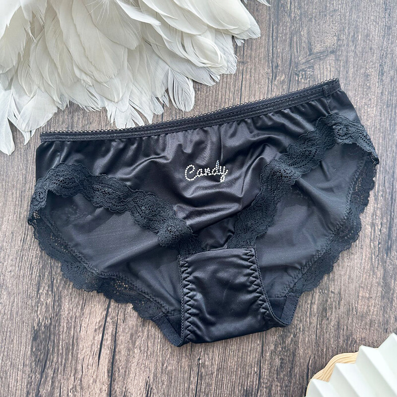 4 Packs Lot Sexy Womens Satin Panties Full Briefs Lace Lady Underwear Lingeries