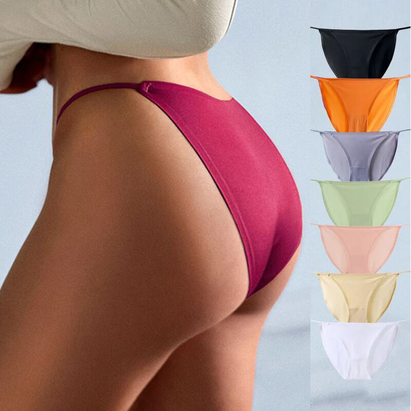 6 Pack Lot Womens Seamless Silky Panties G string Thong Brief Bikinis Underwear