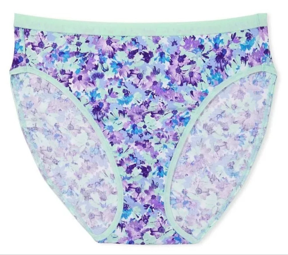 Victoria’s Secret 🌺 Stretch Cotton High Leg Brief Panty Mint Splash Large VS252