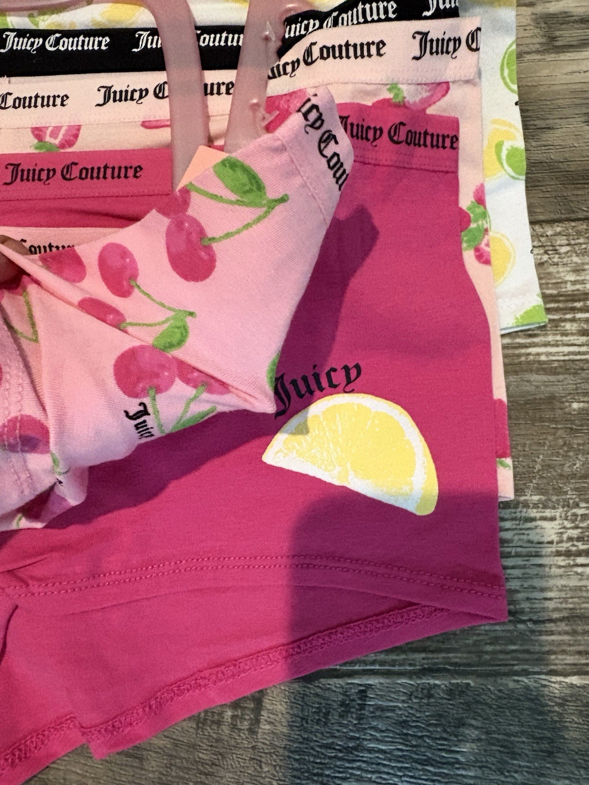 Juicy Couture Fruit Print Boyshorts Pack Of 7 Panties Size XL NWT