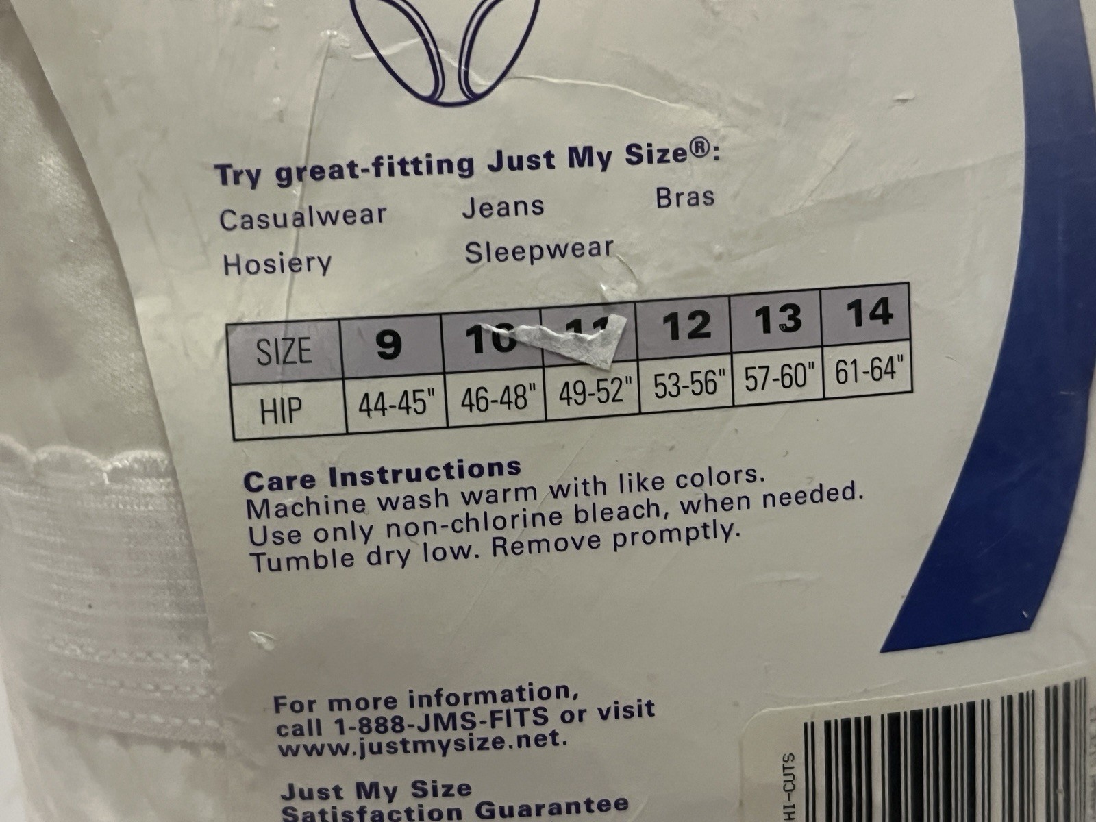 NOS 3 pair pack women’s size 13 Just My Size cotton Hi-cut panties white