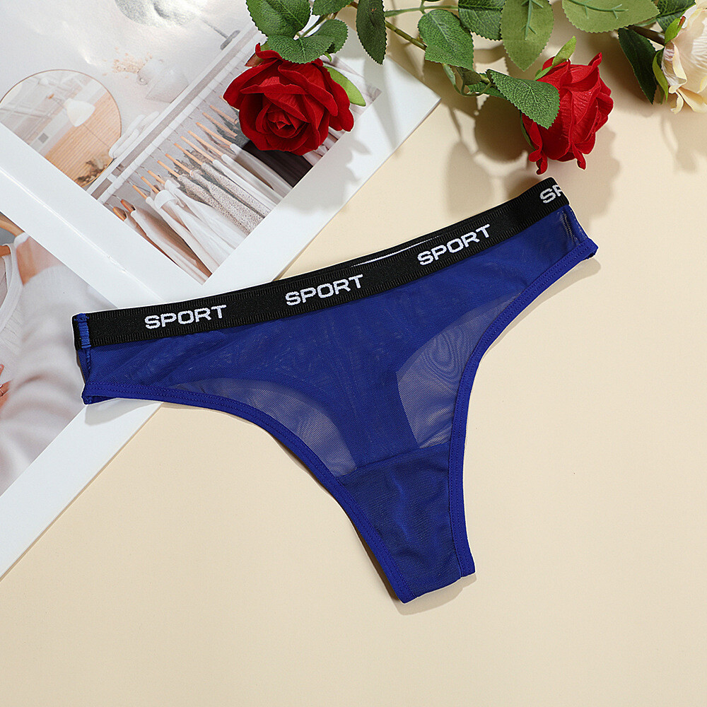 6PCS LOT Sexy Womens See Through Mesh Sheer Panties Thongs G string Underwear