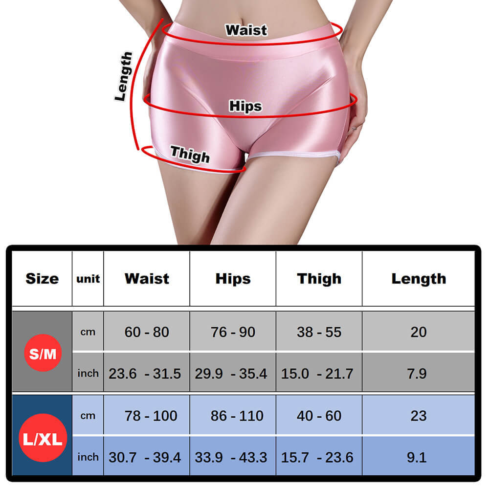 Women Seamless Shiny Biker Shorts Active Slip Boy Shorts Yoga Running Soft Pants