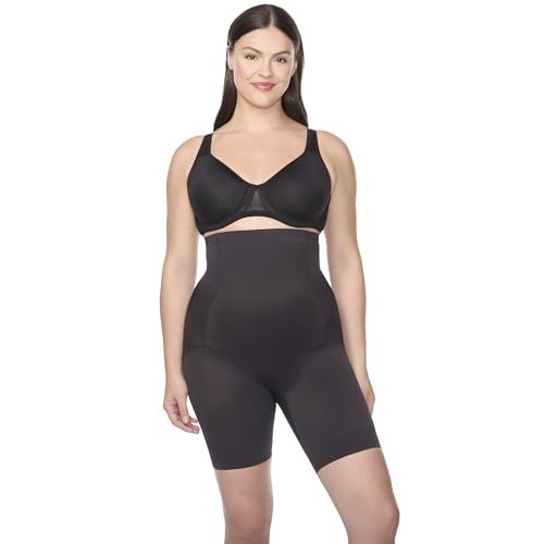 Naomi and Nicole Women’s Plus-Size Comfort Plus Hi Waist Thigh Slimmer 2X Black