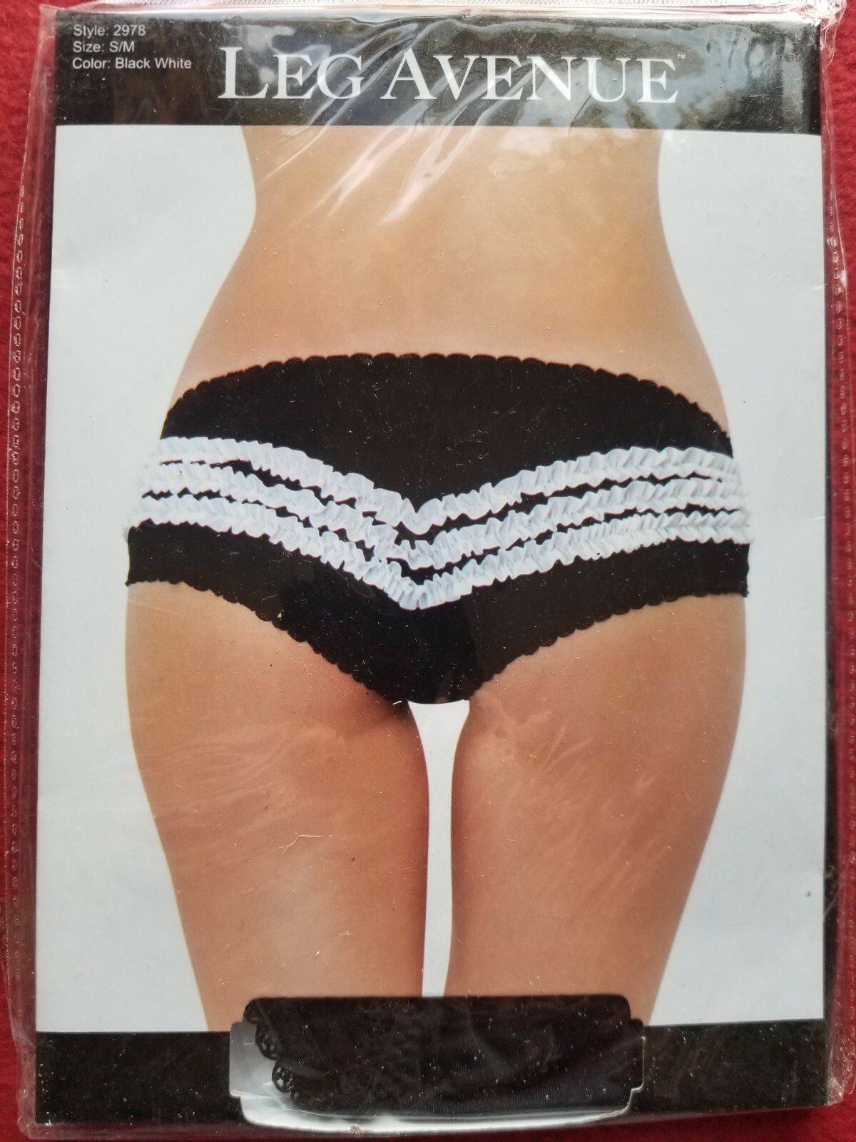Leg Avenue Contrast Ruffle Back Panty Size S/M