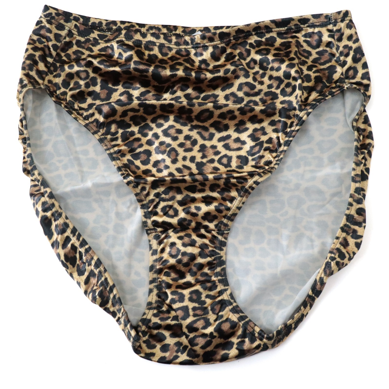 NEW Unbranded TRUE VINTAGE 90s Second Skin Shiny Satin High Cut Brief Panty XL