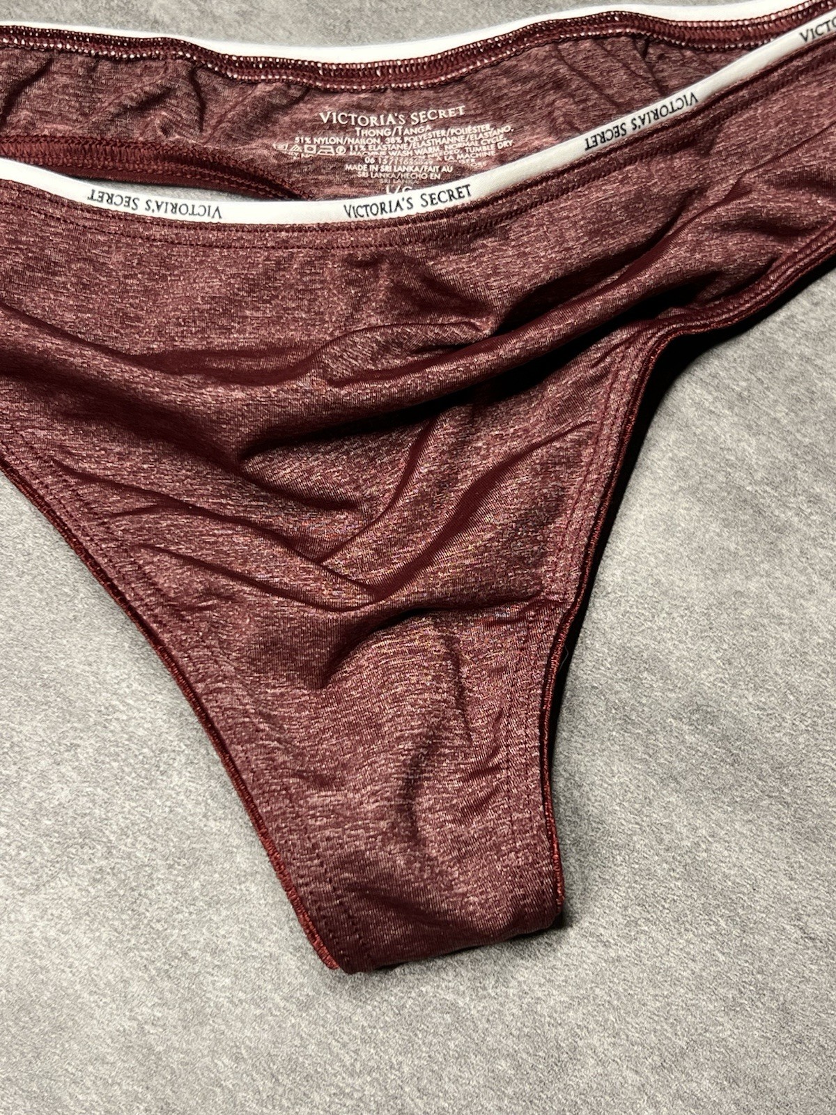 Vintage Victoria’s Secret Everyday Perfect Silky Smooth Satin Thong Panty Nwt