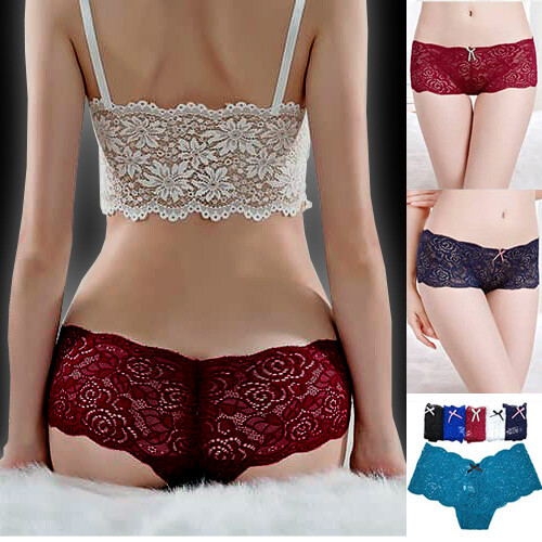 Women’s Lace Hot Pants Boy-shorts Low Rise Briefs Knickers Underwear XS S M
