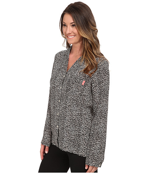 Calvin Klein Women’s Viscose PajamaTop | Black/Gray Leopard Print | XSmall