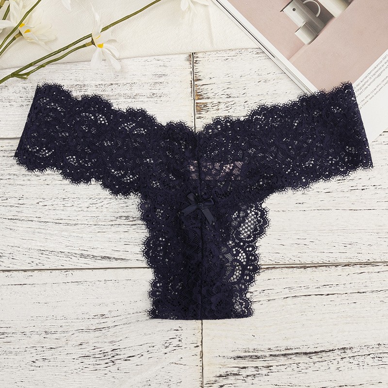 5 Pack Lot Sexy Womens Lace Panties Thongs Underwear See Through Briefs Lingerie