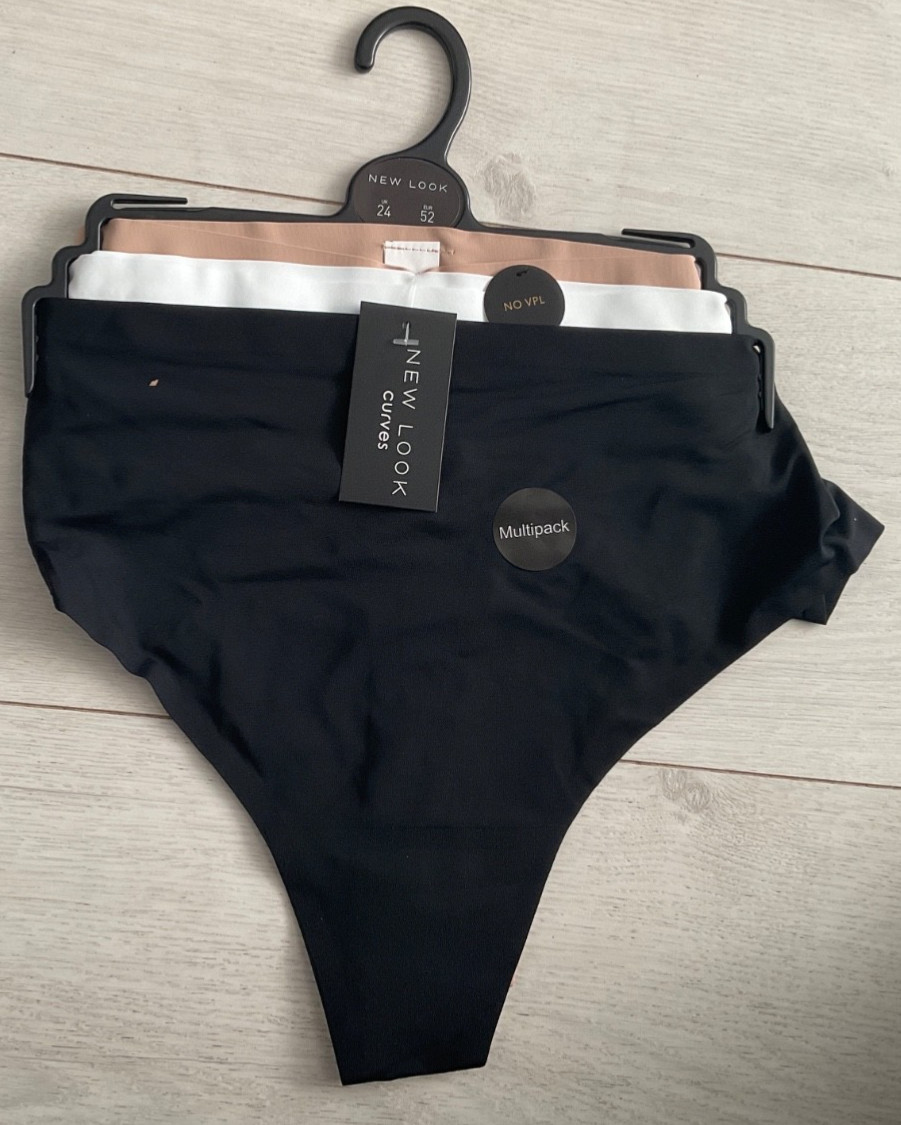 new look curve plus size 24 x 3 pack no VPL things BNWT RRP 9.99