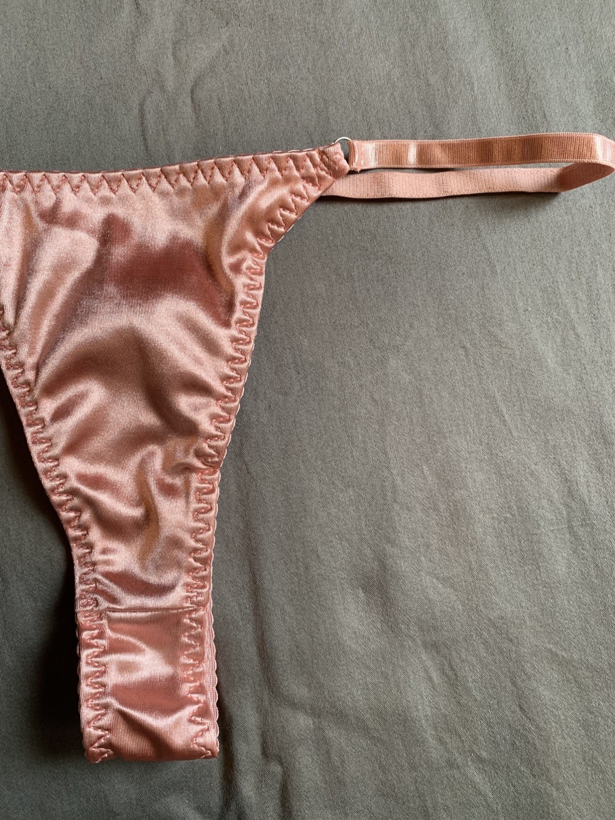 New Sexy Pink Satin Thong Panties Solid L String