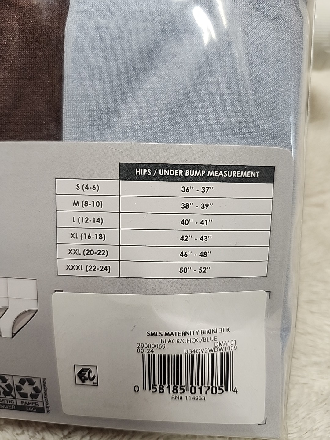 New Destination Maternity 3-Pack Seamless Foldover Bikini Panties Size Large