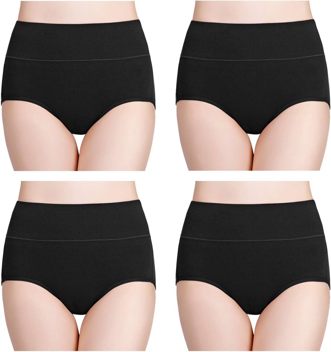wirarpa Women Cotton Underwear High Waisted Ladies Panties Full Coverage B