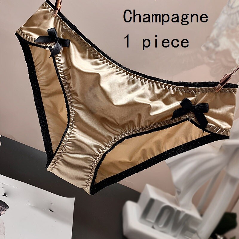Women Girls Silky Satin Briefs Panties Underwear Sex Lingerie Low Waist Sweet