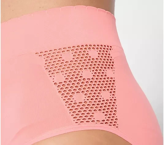 Anybody~Set of 2~Lycra Open Stitch Briefs~Medium~Coral/Pearl~A682661 13261