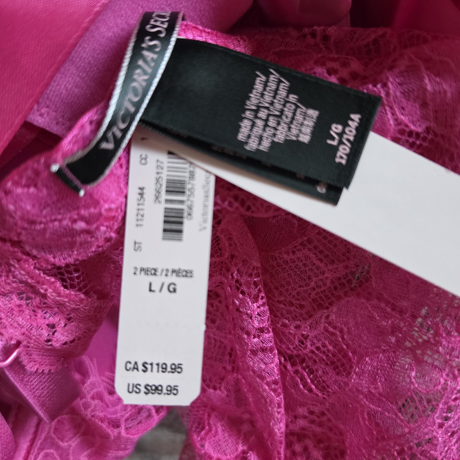 NWT Victoria’s Secret Very Sexy Bombshell Apron Teddy &Panty Pink Fuchsia M, L