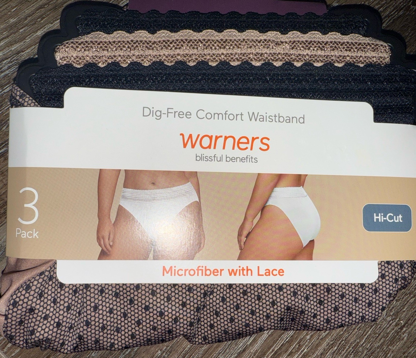 Warner’s ~ Women’s HI-Cut Underwear Panties Polyester Blend 3-Pair ~ 2XL/9