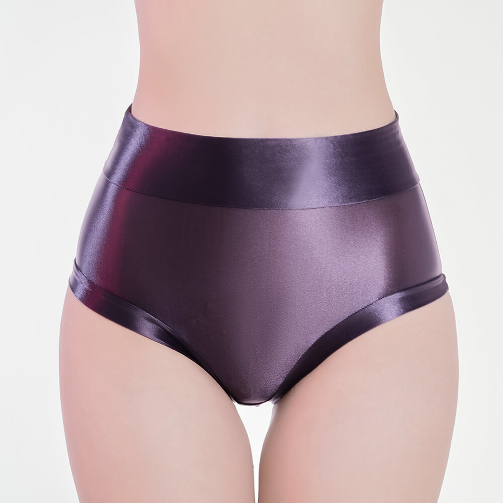 Womens Ultra-thin Sheer Oil Shiny Glossy Panties Underwear Boxer Briefs Knickers