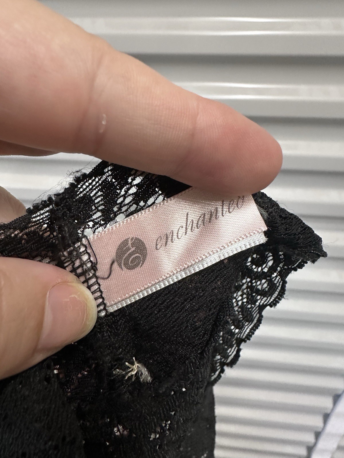 Y2K Enchanted Black Lace Beaded Butterfly Panties Thong Underwear Sz 9 Medium