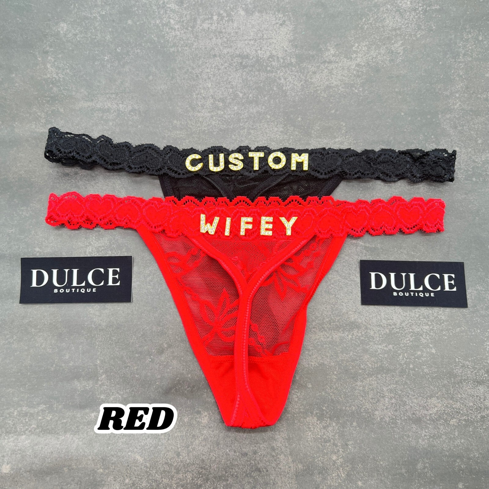 Personalised Lace Thong With Jewellery Silver Crystal Custom Letter Name Thong