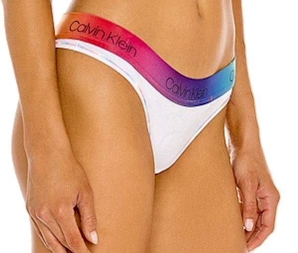 CALVIN KLEIN Modern Cotton Pride White Pink Bikini Panty Women Sz S 5 M 6 QF6539