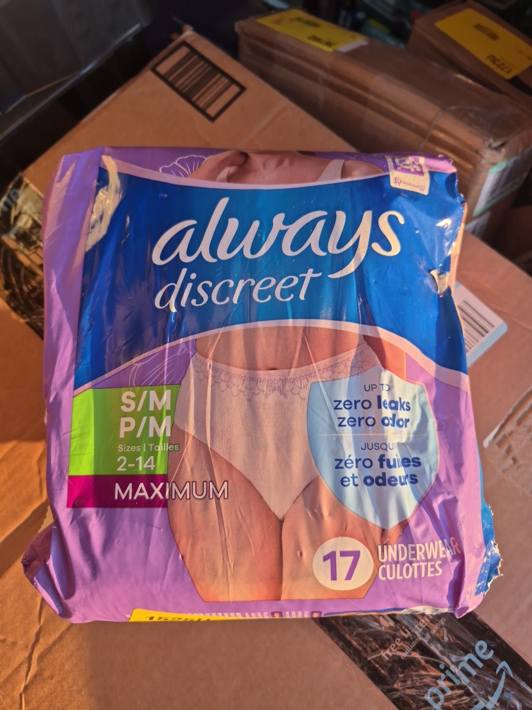 Always Women Postpartum Underwear, S/M, Up to 100% Bladder Leak Protection 17ct