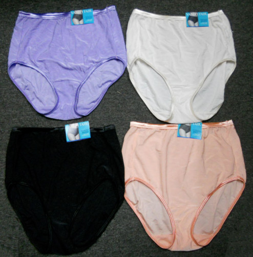 4 pairs VANITY FAIR Brief ILLUMINATION 13109 Panty Mixed Colors Size – 10 / 3XL