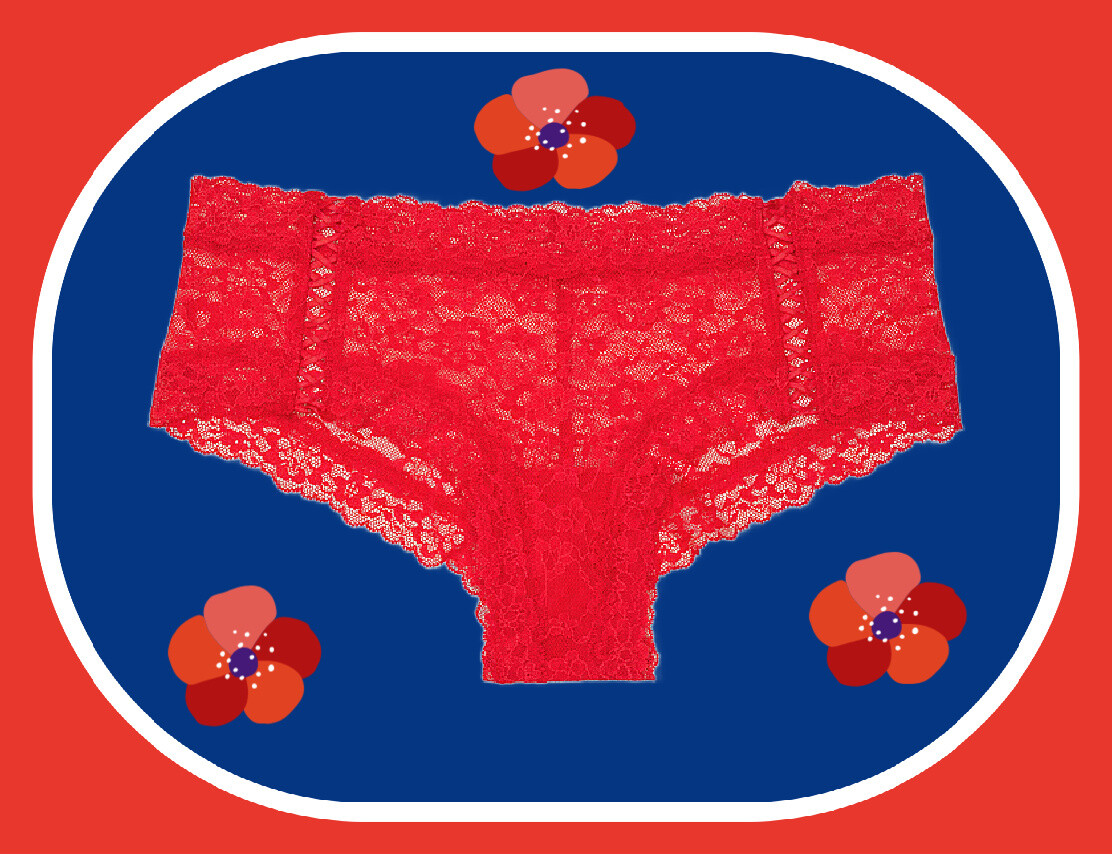 S M L XL XXL Red Lipstick FLORAL LACEUP THE LACIE Victorias Secret CHEEKY Panty