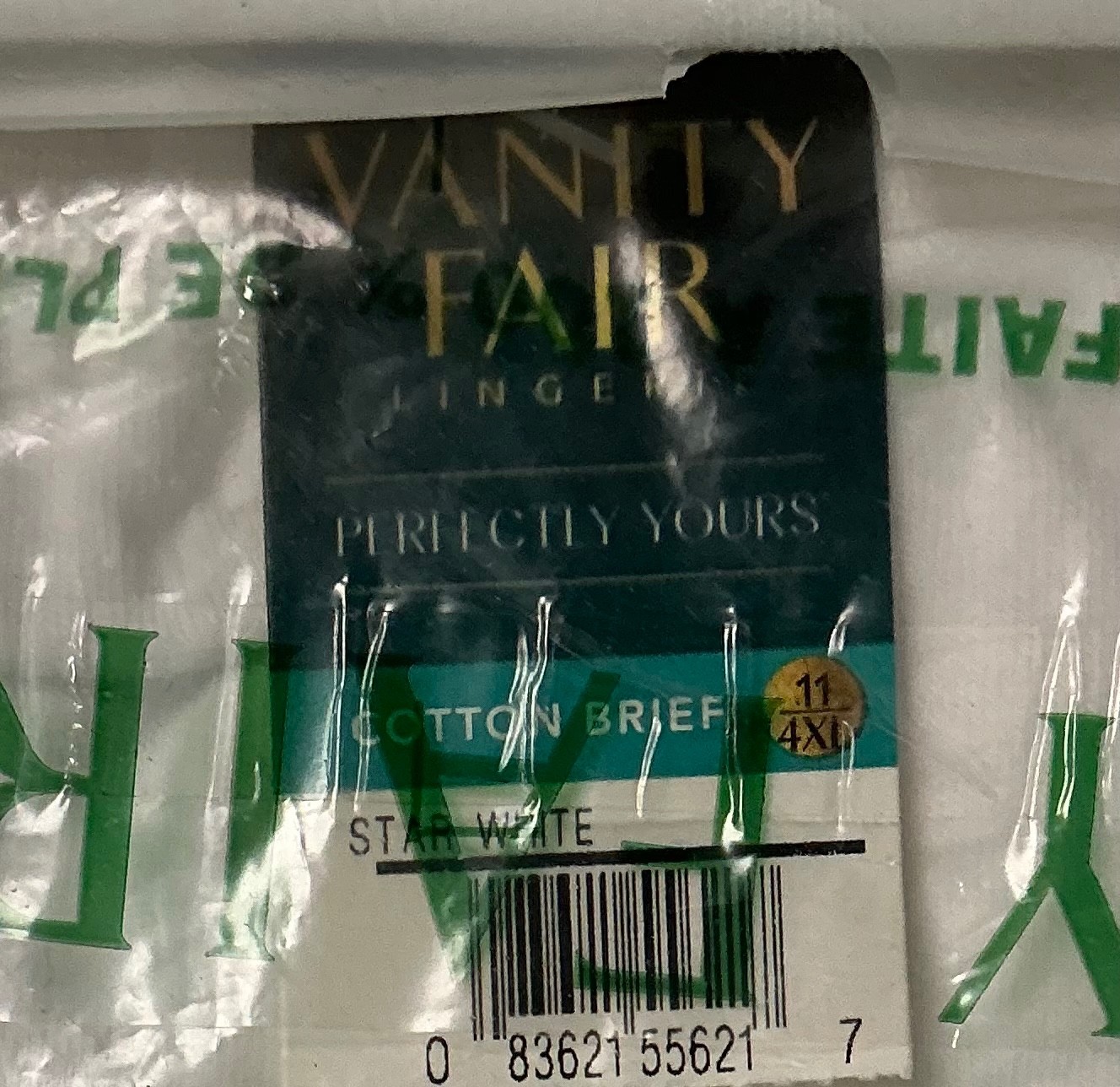 Vanity Fair Perfectly Yours 2 Pair Cotton Brief 15318 Star White 11 /4XL