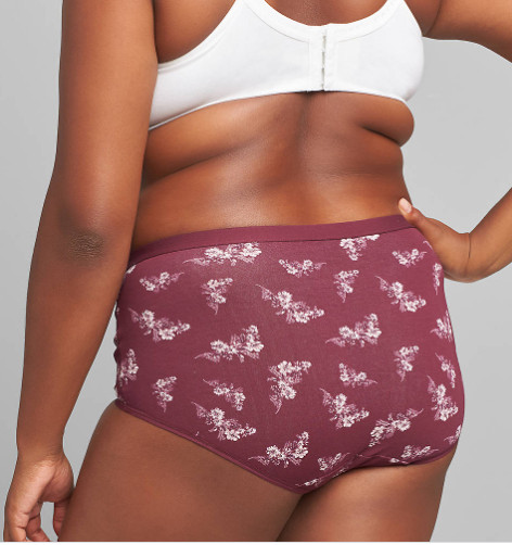 CACIQUE Cotton Lace Waist Boyshort Panties PLUS 26/28 Fall Floral Lane Bryant NW