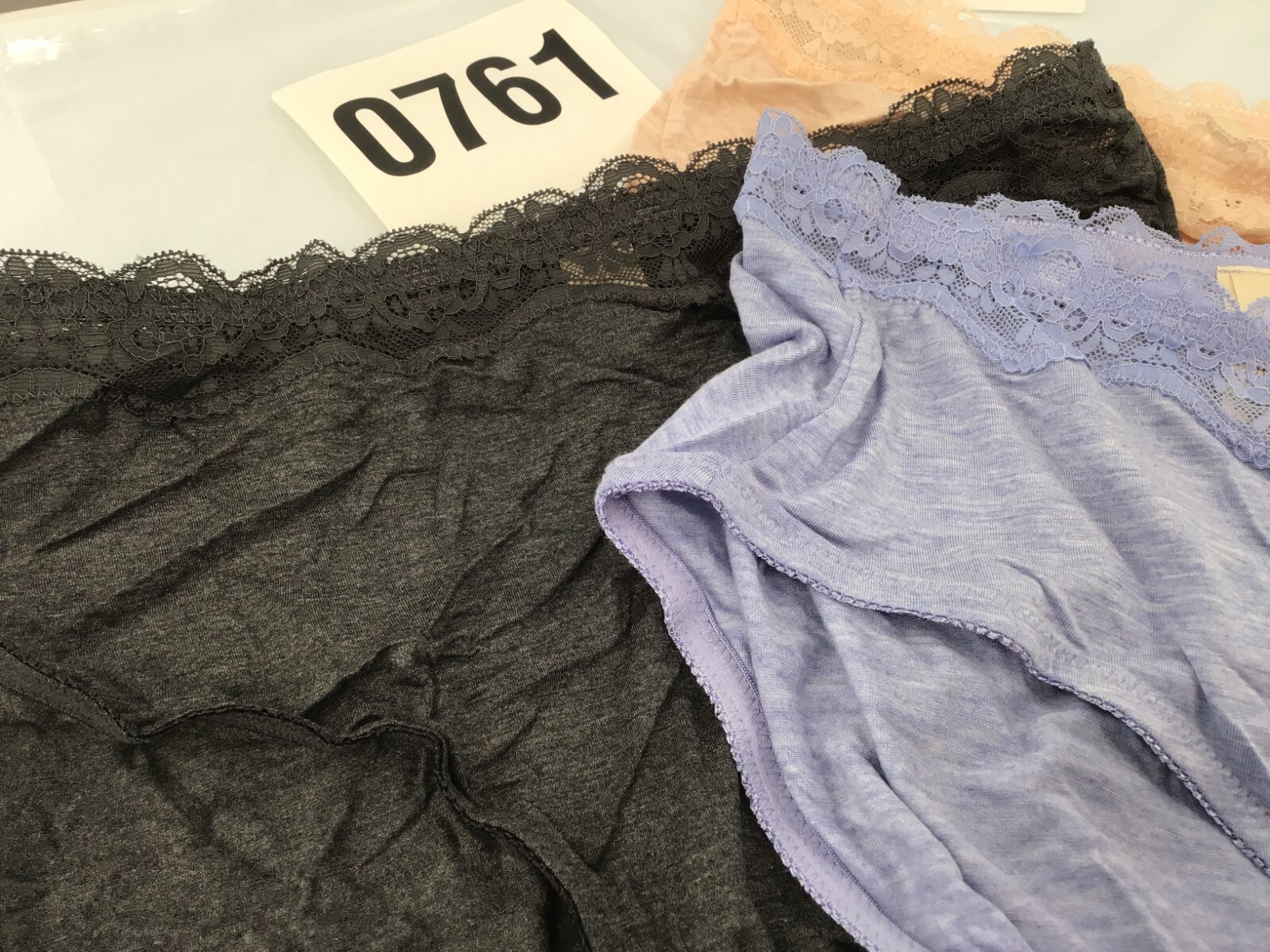 7 Pair -Rhonda Shear Style # 4227, 7 Pair, LARGE, Blue, Black, Peach & Charcoal