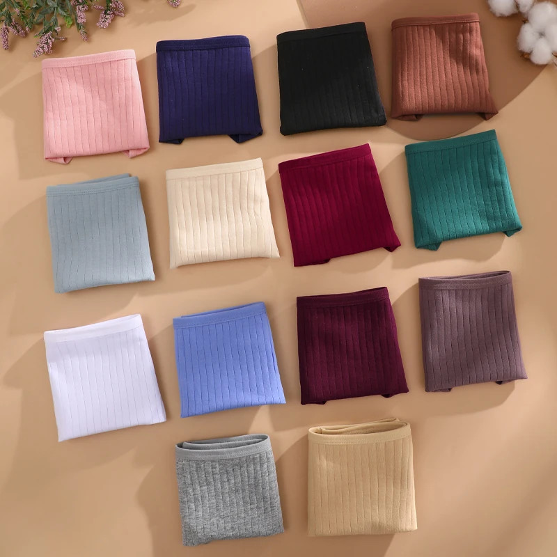 7PCS Women’s Seamless Cotton Panties Low Rise Stripe Comfortable Lingerie