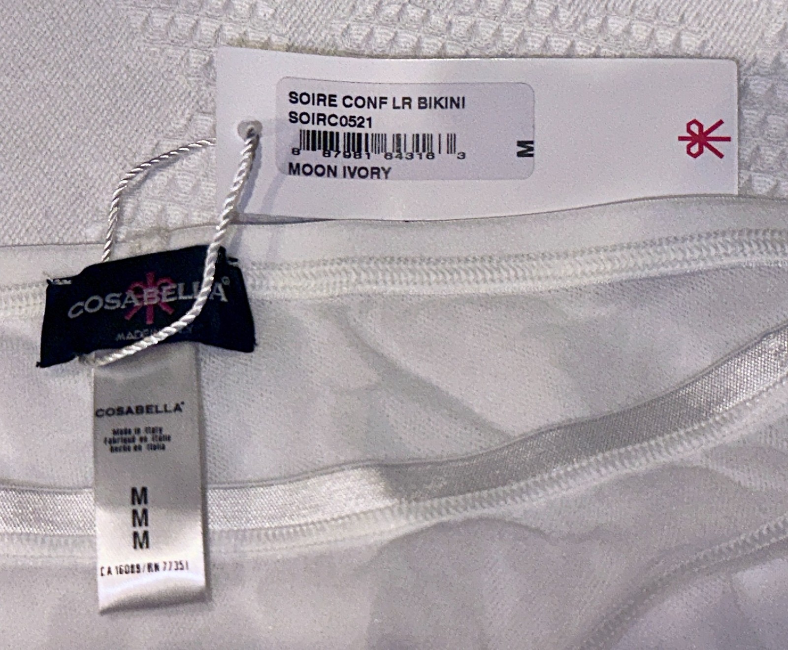 COSABELLA Soire Confidence Moon Ivory Low Rise Bikini Panty NEW Womens Sz L 7