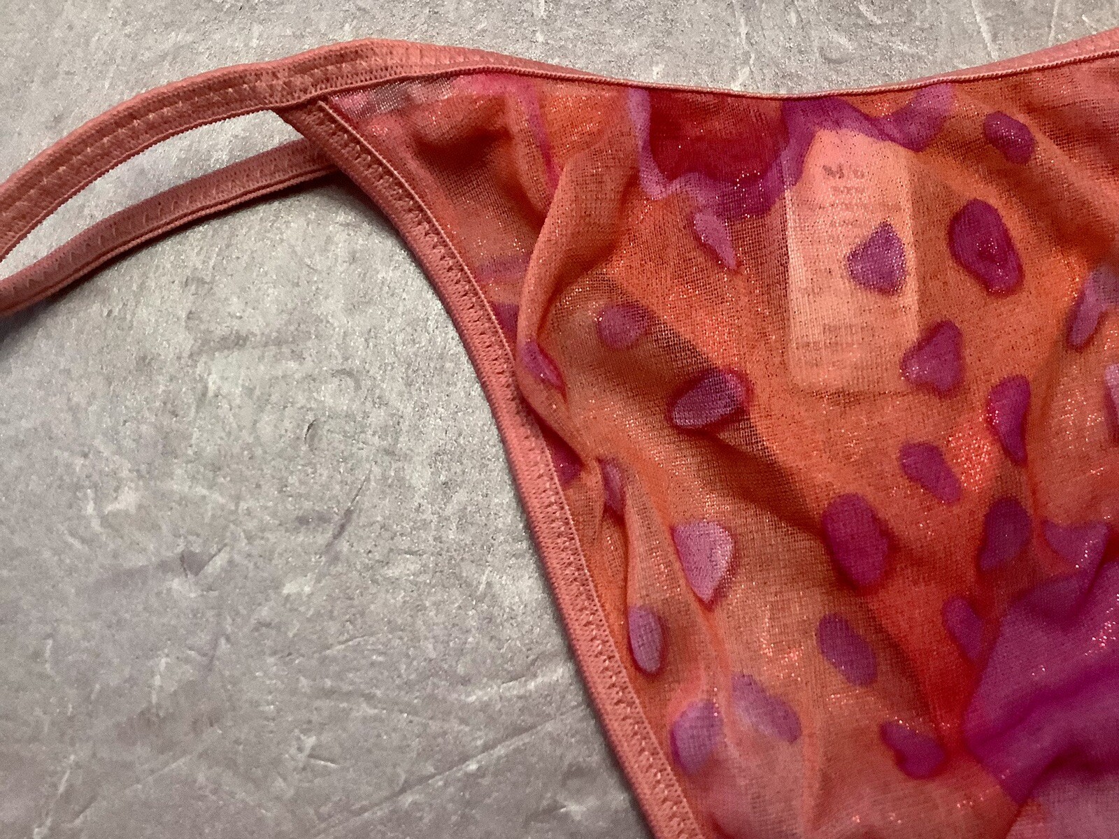 women panties string thongs CAPRICIA O’DARE Size M/6 Pink metallic sexy &comy
