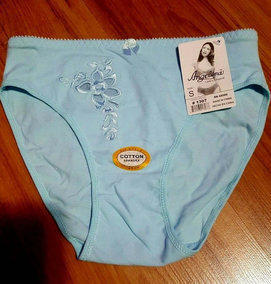 ANGELINA Lady’s Lingerie COTTON BRIEFS Embroidered with lace Flower Underwear