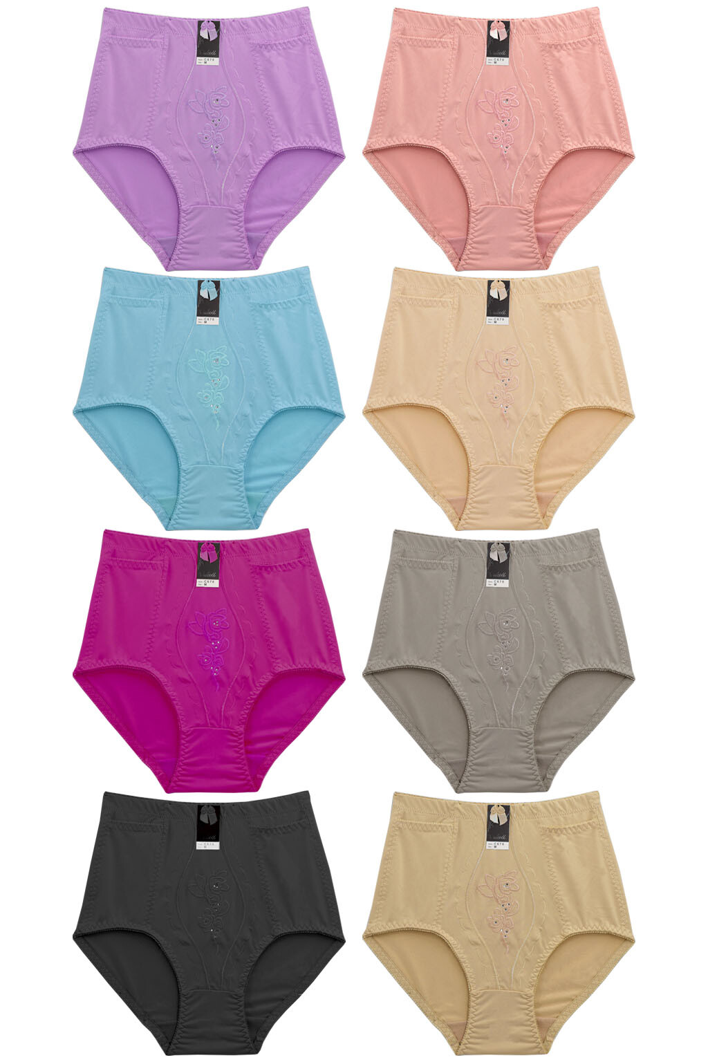 Lot 6 Tummy Control Panties Brief Front Side Pockets S M L XL 2XL 3XL 4XL 670