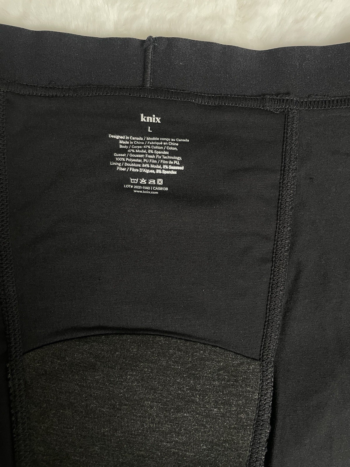 Knix Cotton Super Leakproof Period Boxer Brief Panties Black L