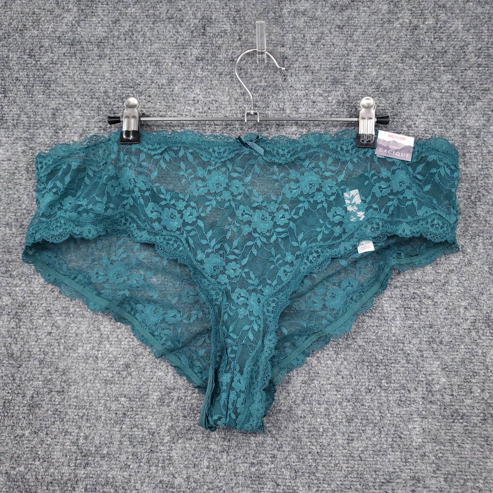 NEW Cacique Panties Womens 18 20 Plus Green Cheeky Floral Lace Unlined Lingerie