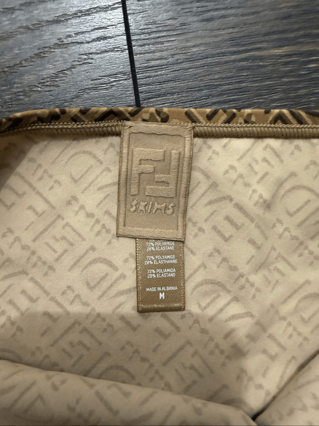 Skims x Fendi Women’s Medium Tan Logo Bikini Style New Limited Edition