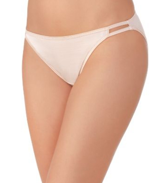 Vanity Fair E3722 Women’s Illumination String Bikini Panty in Rose Beige Sz M/6