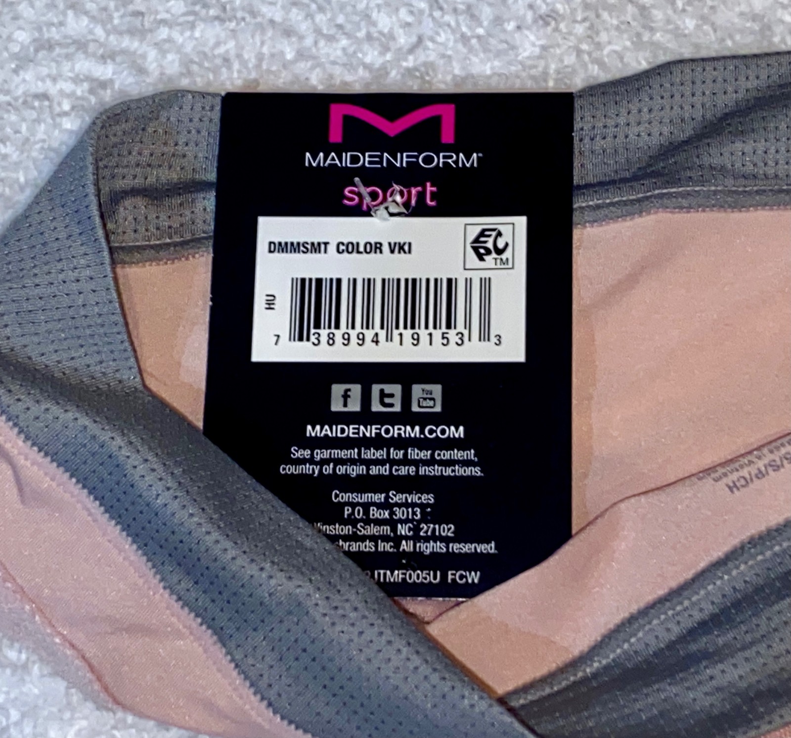 MAIDENFORM Sport Pink Grey Breathable Thong Panty Womens S 5 M 6 L 7 XL 8 2XL 9
