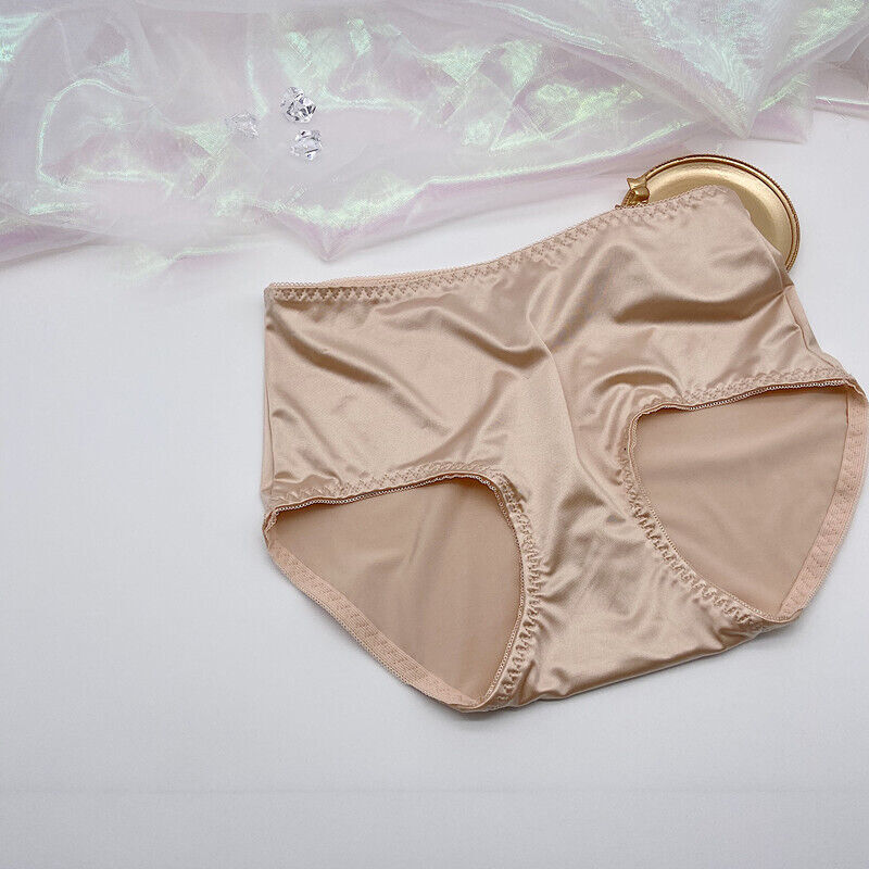 1-5PCS Lot Women Satin Panties Vintage Lingerie Seamless Underwear Brief