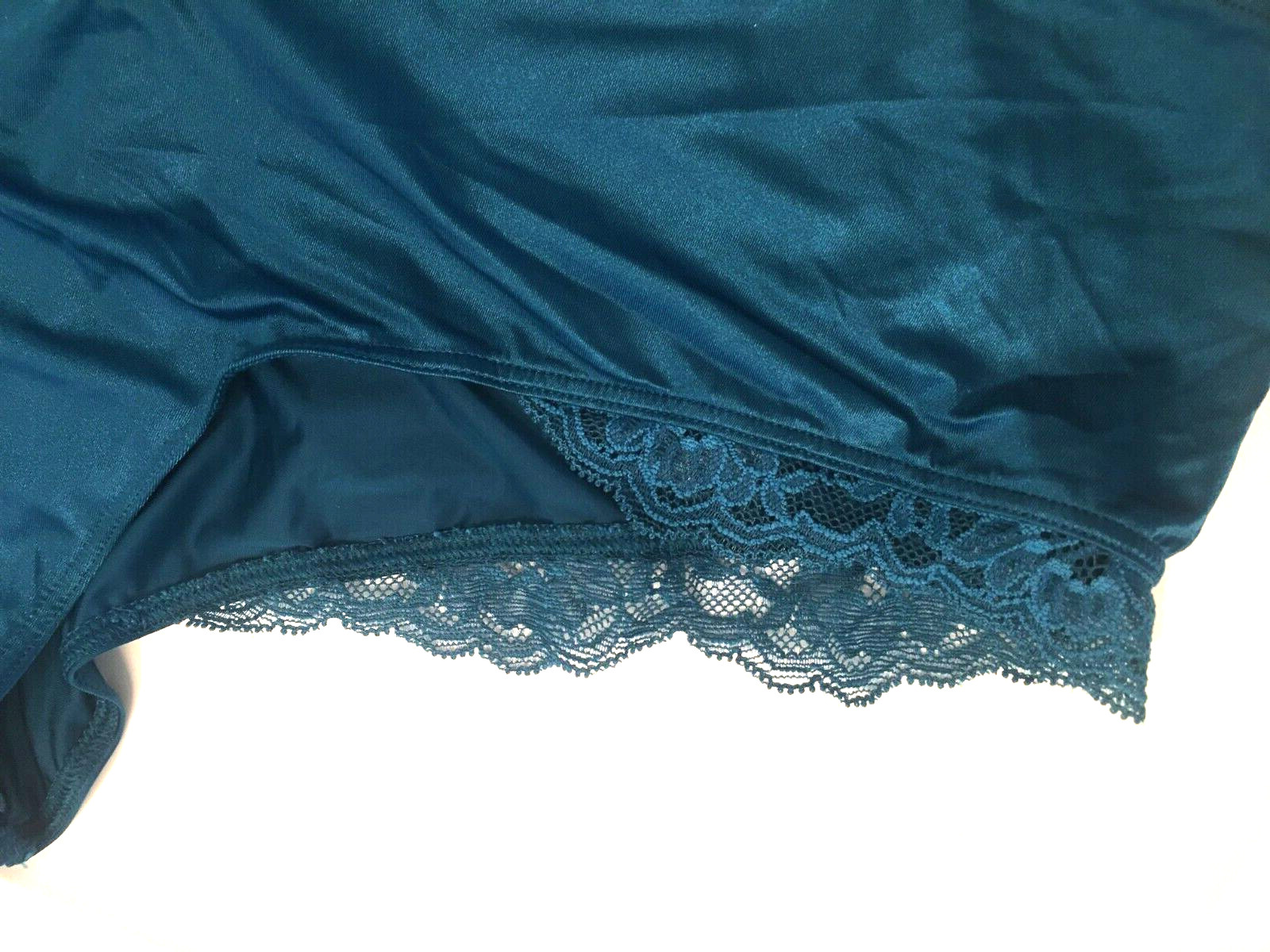 Victoria’s Secret Sapphire Blue Micro Shimmer Lace Inset Cheeky Panty Size L NWT