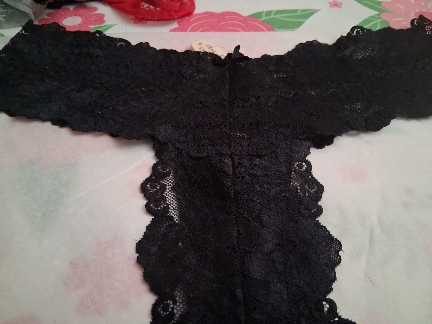 Vintage 2007 Victoria Secret Sexy Little Things Wide Side Lace Thong Size L