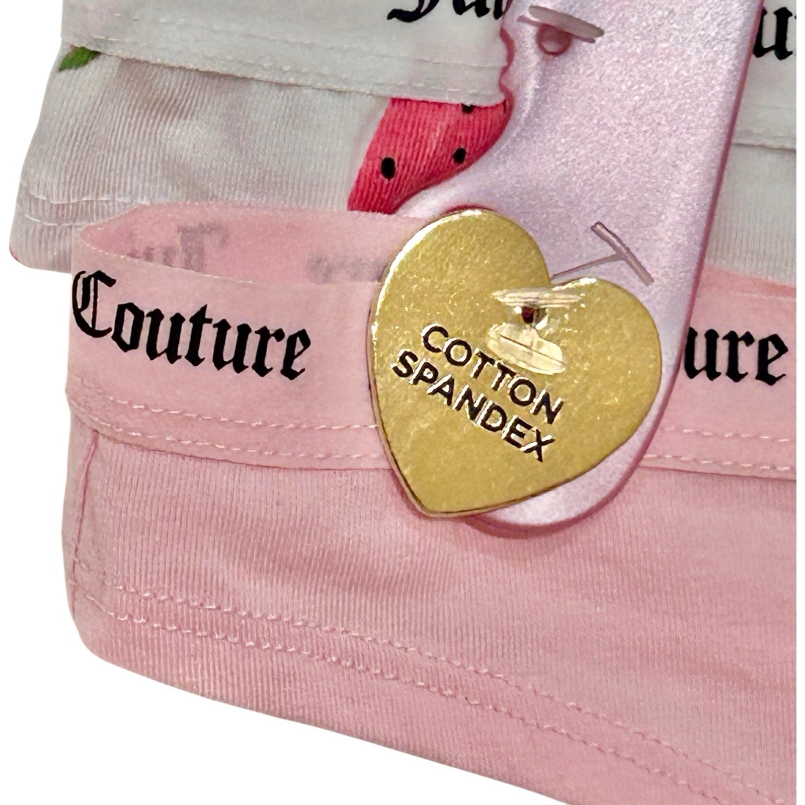 NWT Juicy Couture 7-Pack Thong Panties MED Watermelon Cherries Cotton Spandex