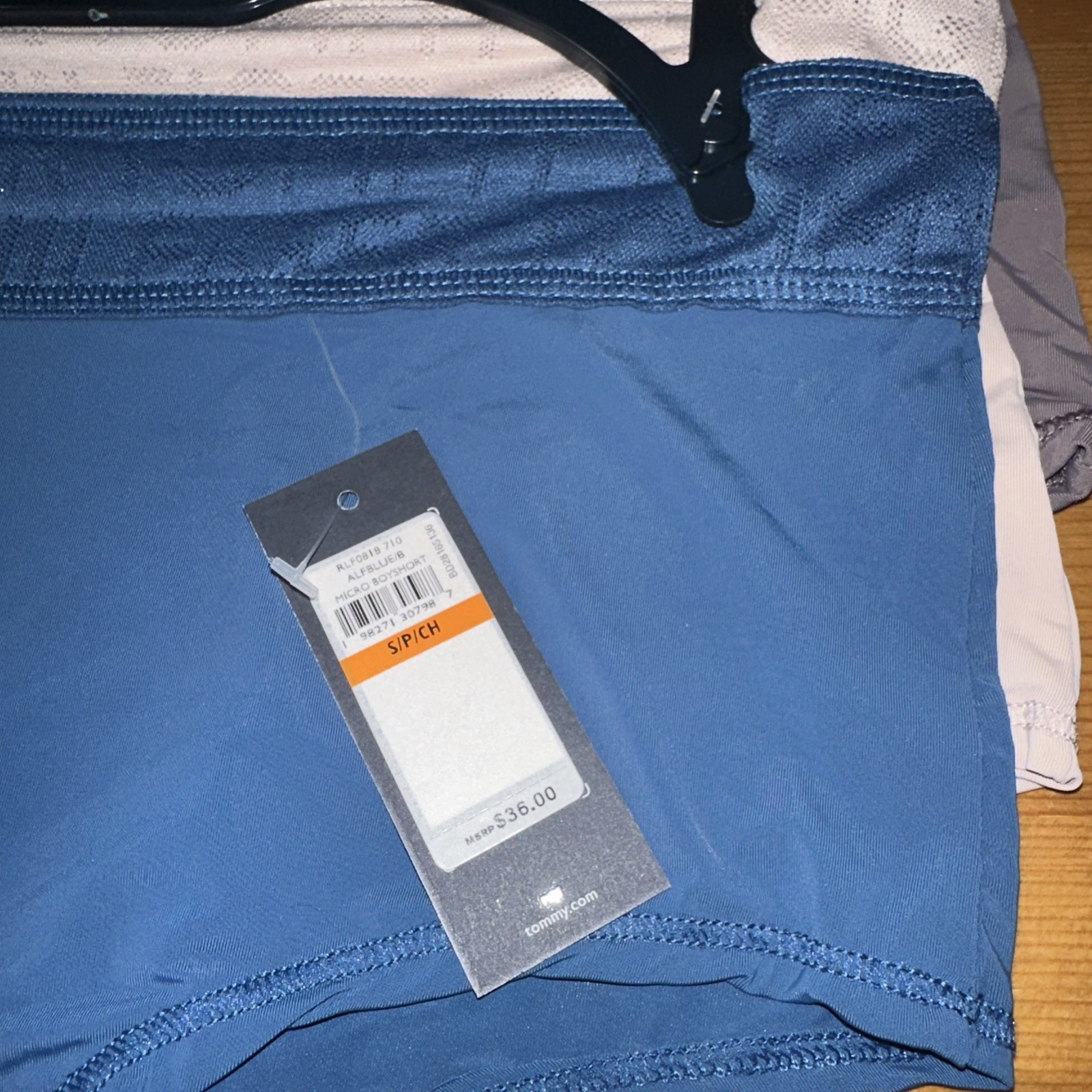 Tommy Hilfiger 3 Pack Logo Nylon Elastane Micro Boyshort Size Small Ben,Tan,Nvy