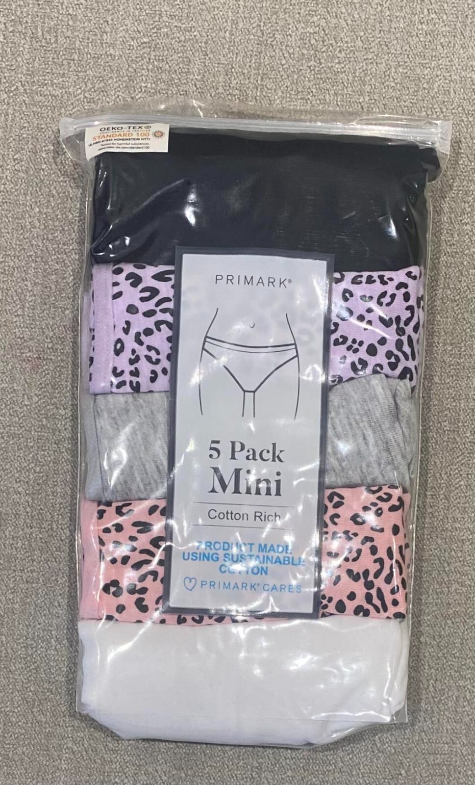 Primark 5 Pack Ladies Women Everyday Mini Briefs Knickers Underwear Cotton XS-XL