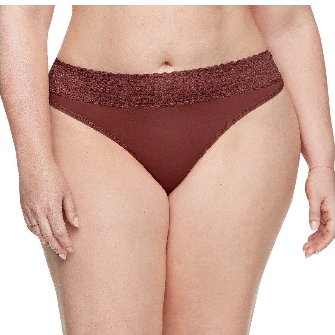 WARNERS No Pinching No Problems Pinot Noir Thong Panty Womens Sz 6 Med