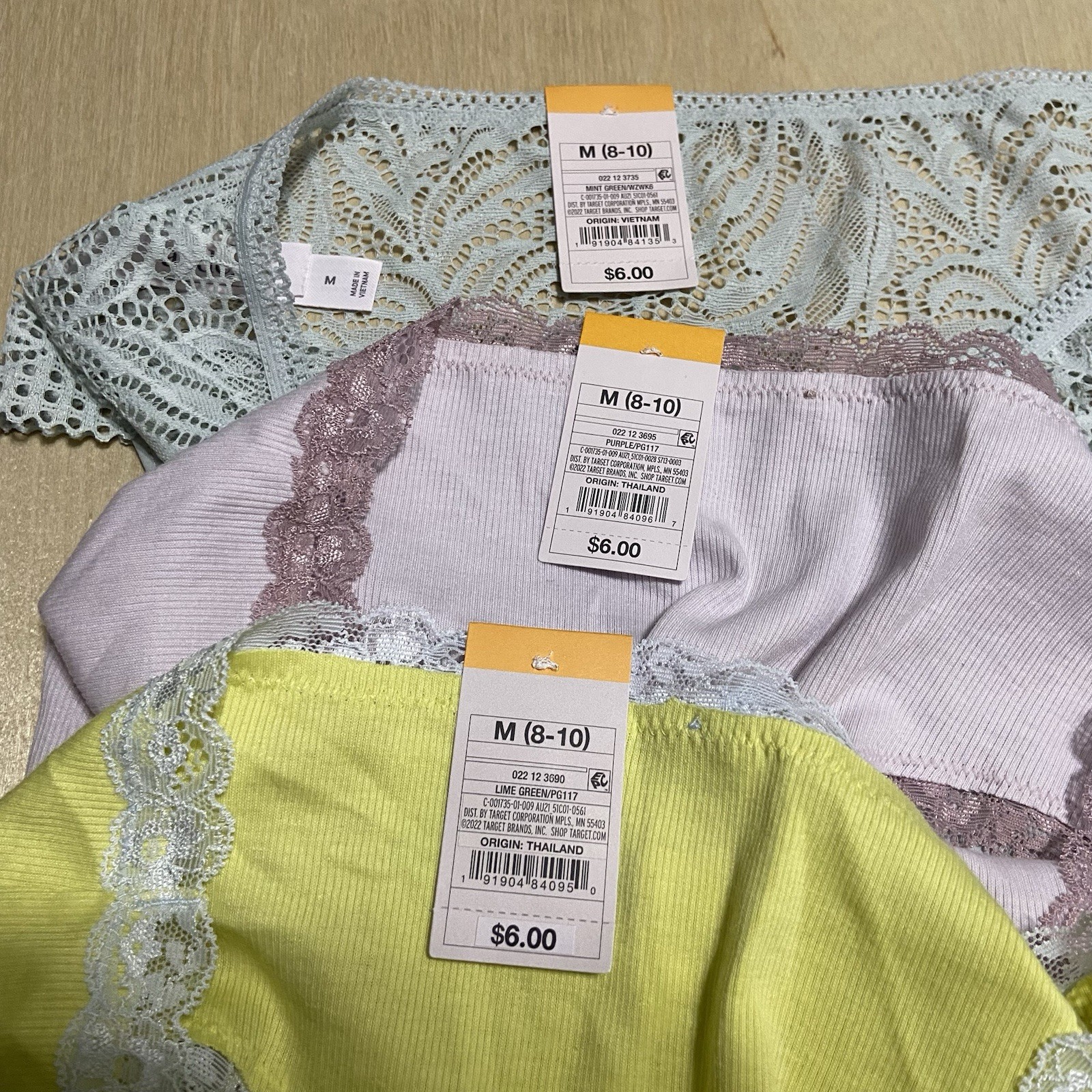 Auden Women’s Size Medium Soft Breathable Stretchy Floral Hipster Panties 3 Pack